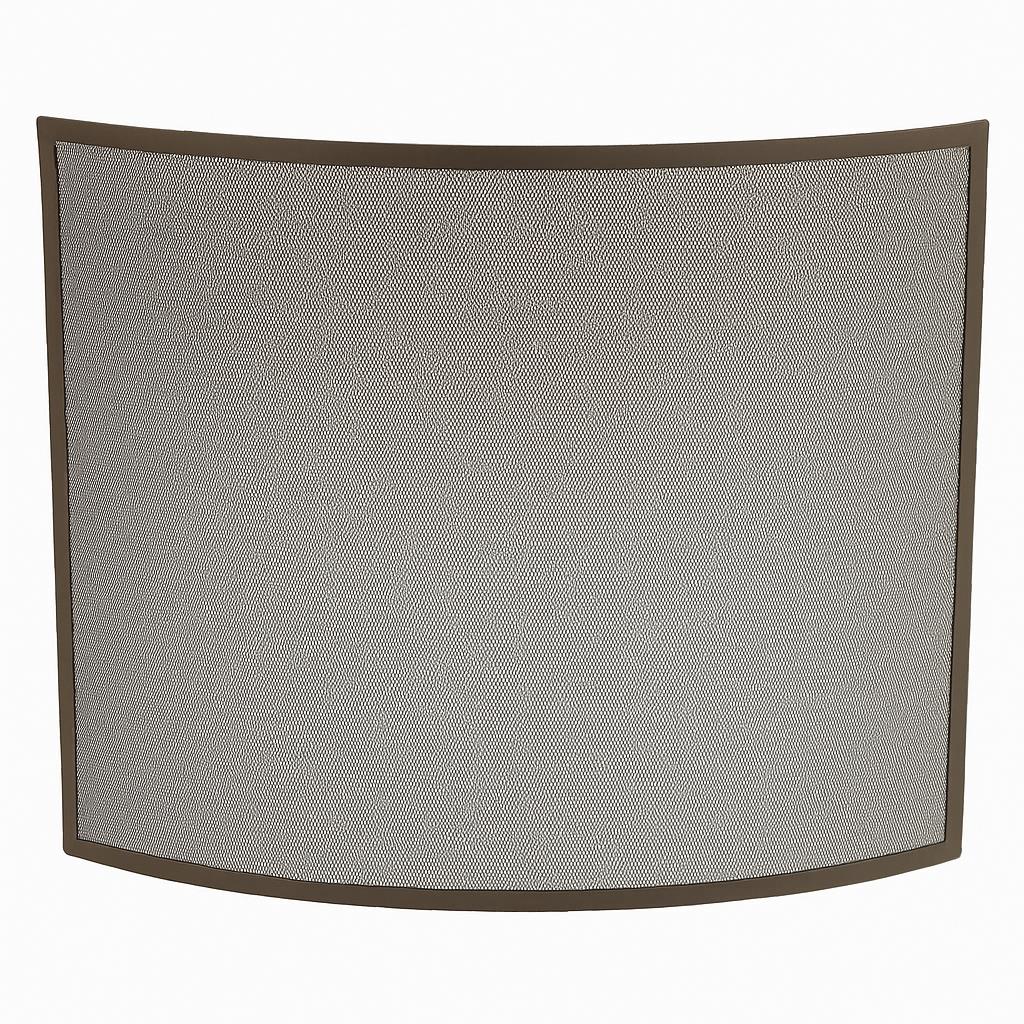 UniFlame Curved Bronze 41 in W Steel Frame Single Panel Fireplace Screen with Heavy Guage Mesh S 1667/100670108 728649800088 UniFlame