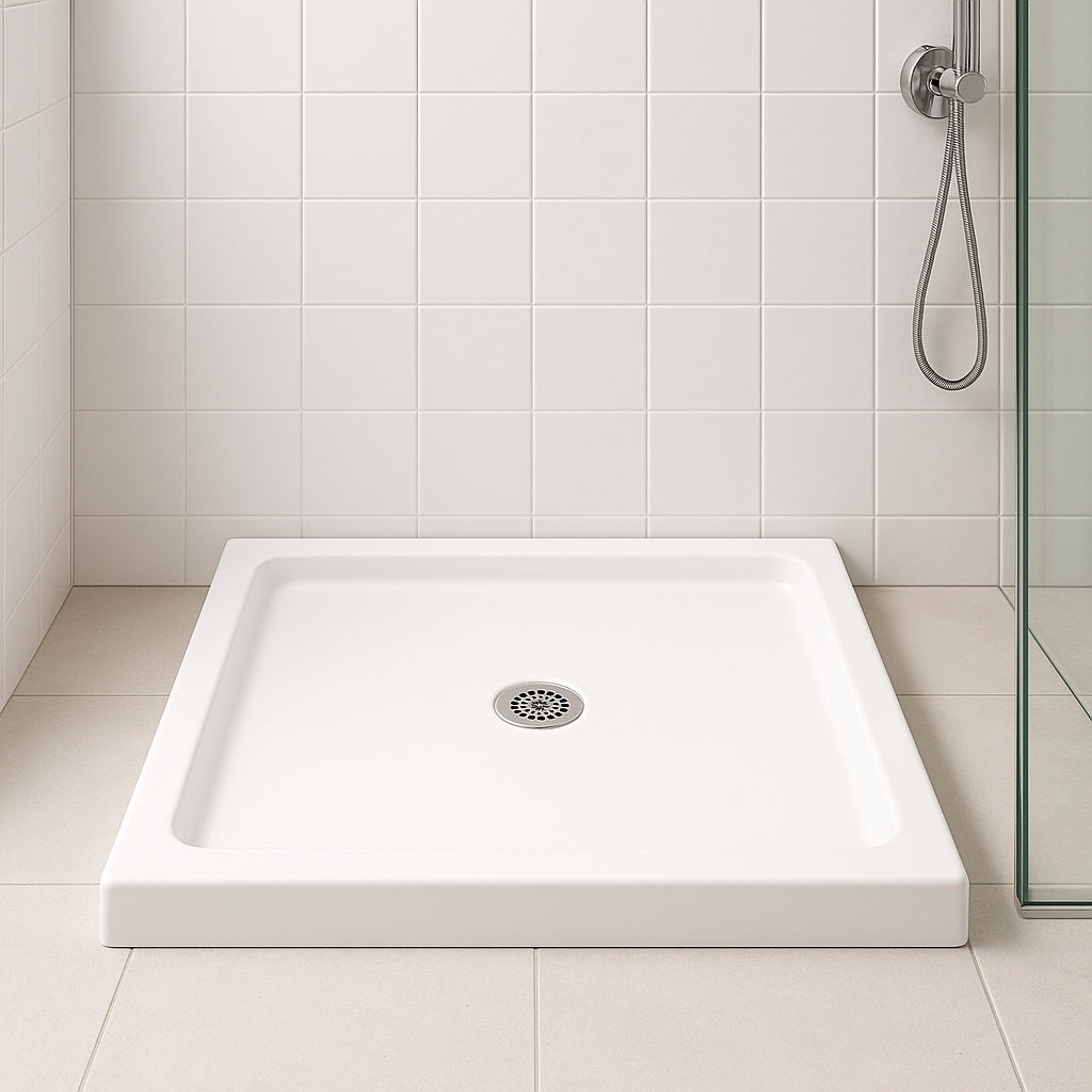 Swan 36 in x 36 in Solid Surface Single Threshold Shower Pan in White