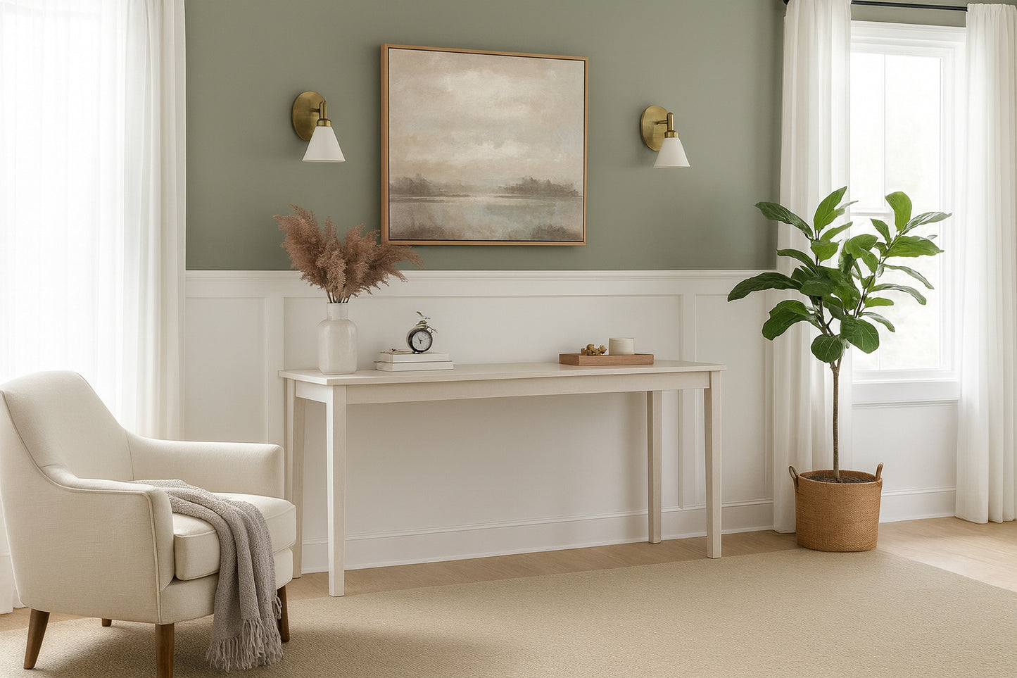 International Concepts 60 In Unfinished Standard Rectangle Wood Console Table