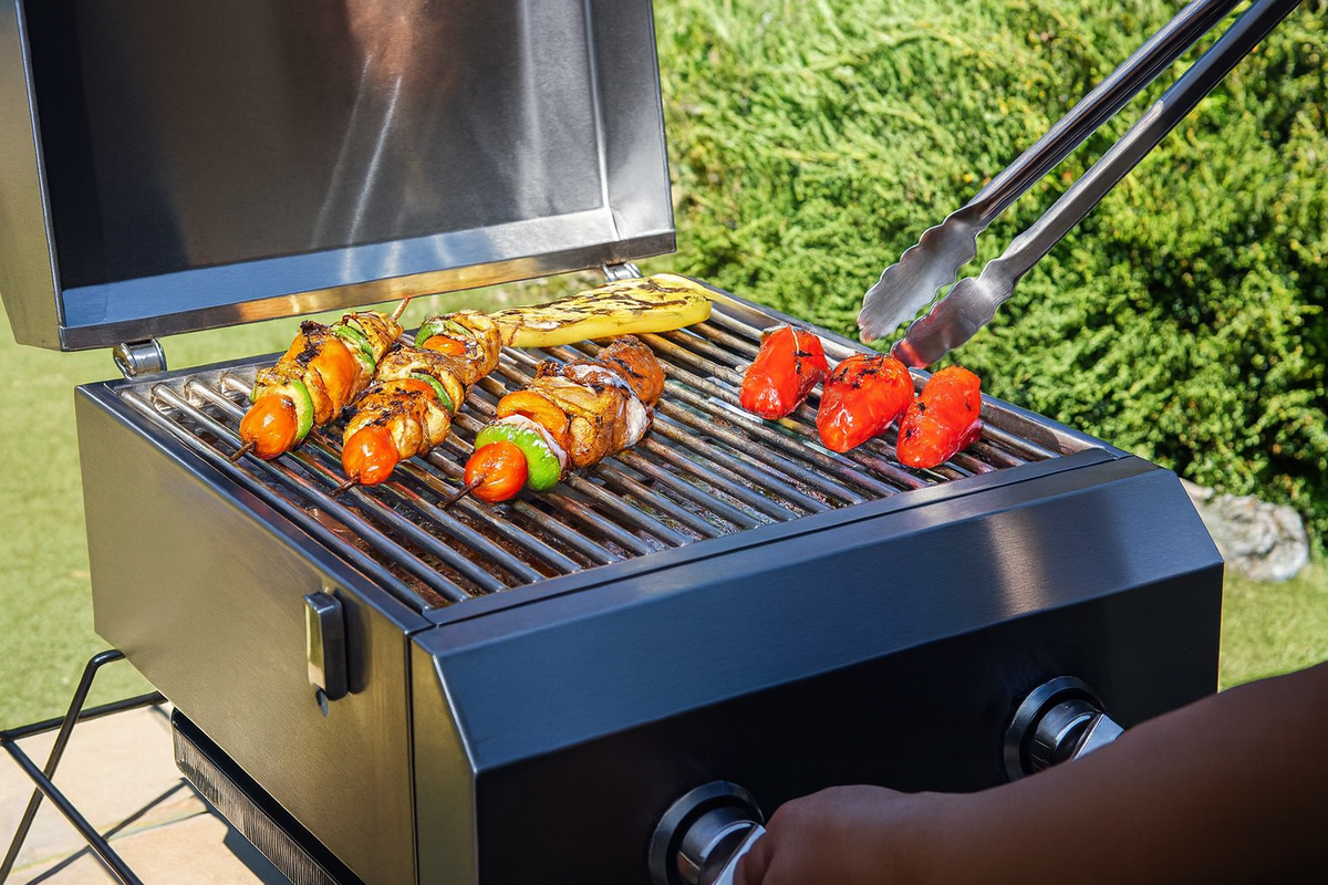 Nexgrill 2 Burner Portable Propane Gas Table Top Grill in Stainless Steel