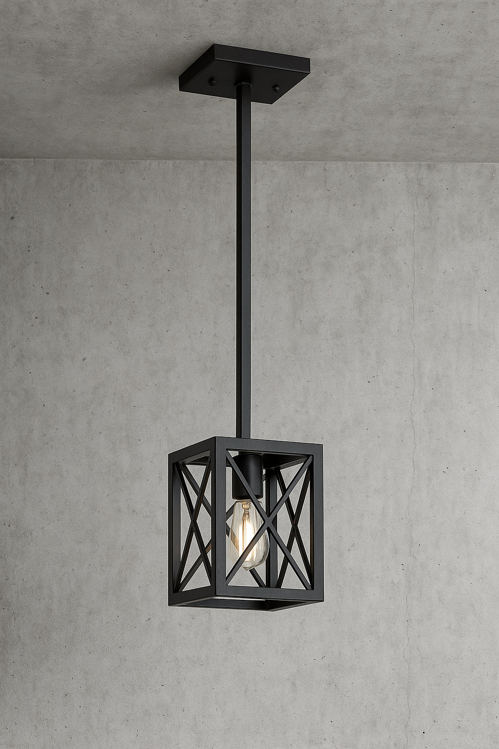 Home Decorators Collection Harwood 60-Watt 1-Light Royal Bronze Mini-Pendant with Cage Shade
