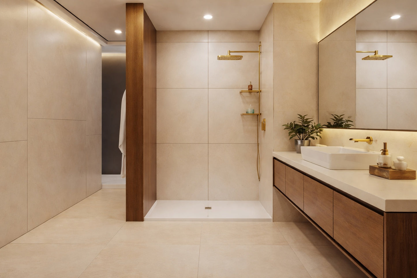 DreamLine SlimLine 60 in x 36 in Single Threshold Alcove Shower Pan Base in Biscuit with Center Drain