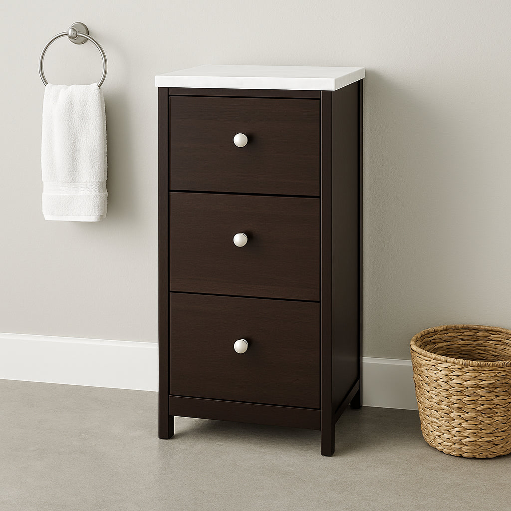Delridge 14 in. W x 17 in. D x 30 in. H Chocolate Linen Cabinet