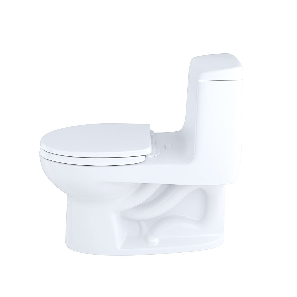 TOTO Eco UltraMax 12 in Rough In One Piece 1 28 GPF Single Flush Elongated Toilet in Cotton White SoftClose Seat Included
