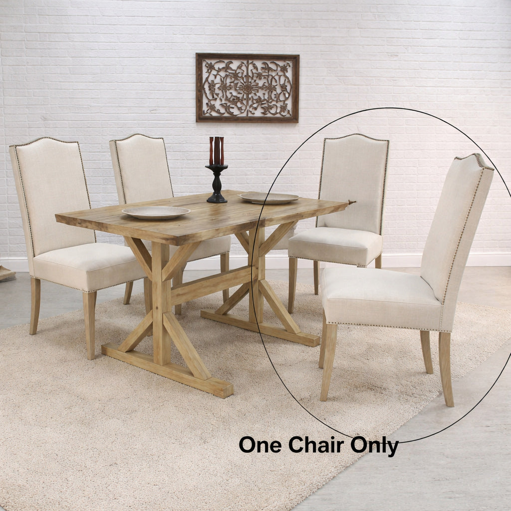 Carolina Chair Table Romero Cream Linen Parsons Dining Chair