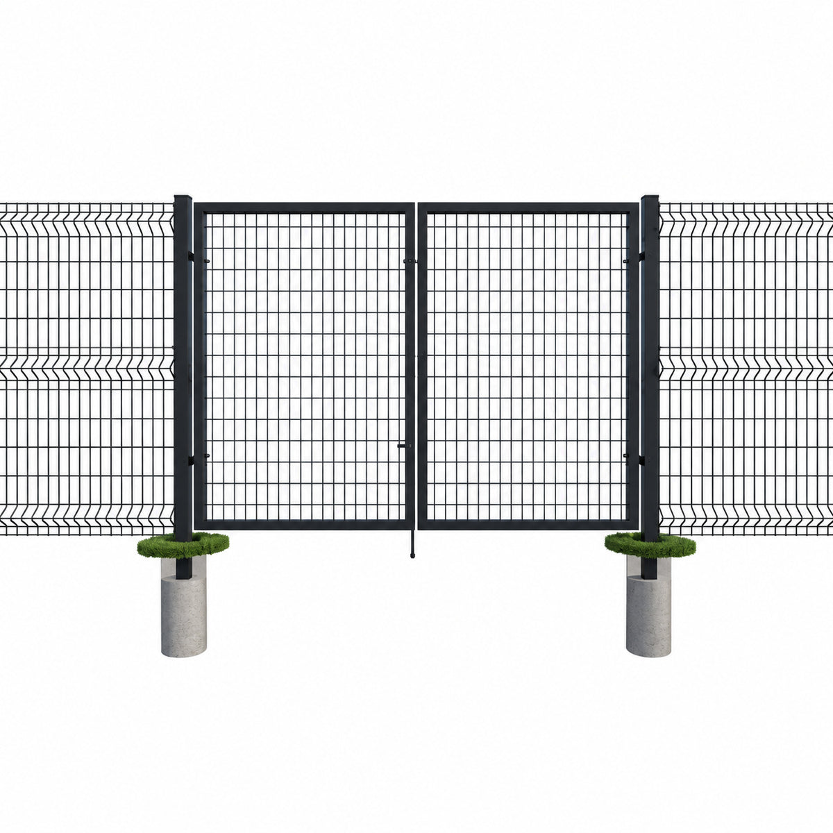 FORGERIGHT Deco Grid 4 ft x 4 ft Black Steel Straight Fence Gate 862224