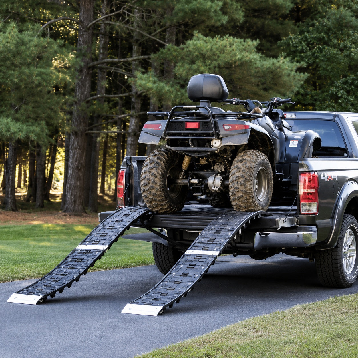 CargoSmart 12 in W x 90 in L 750 lb Capacity Hybrid S Curve Centerfold Truck Loading Ramp Includes 1 Ramp