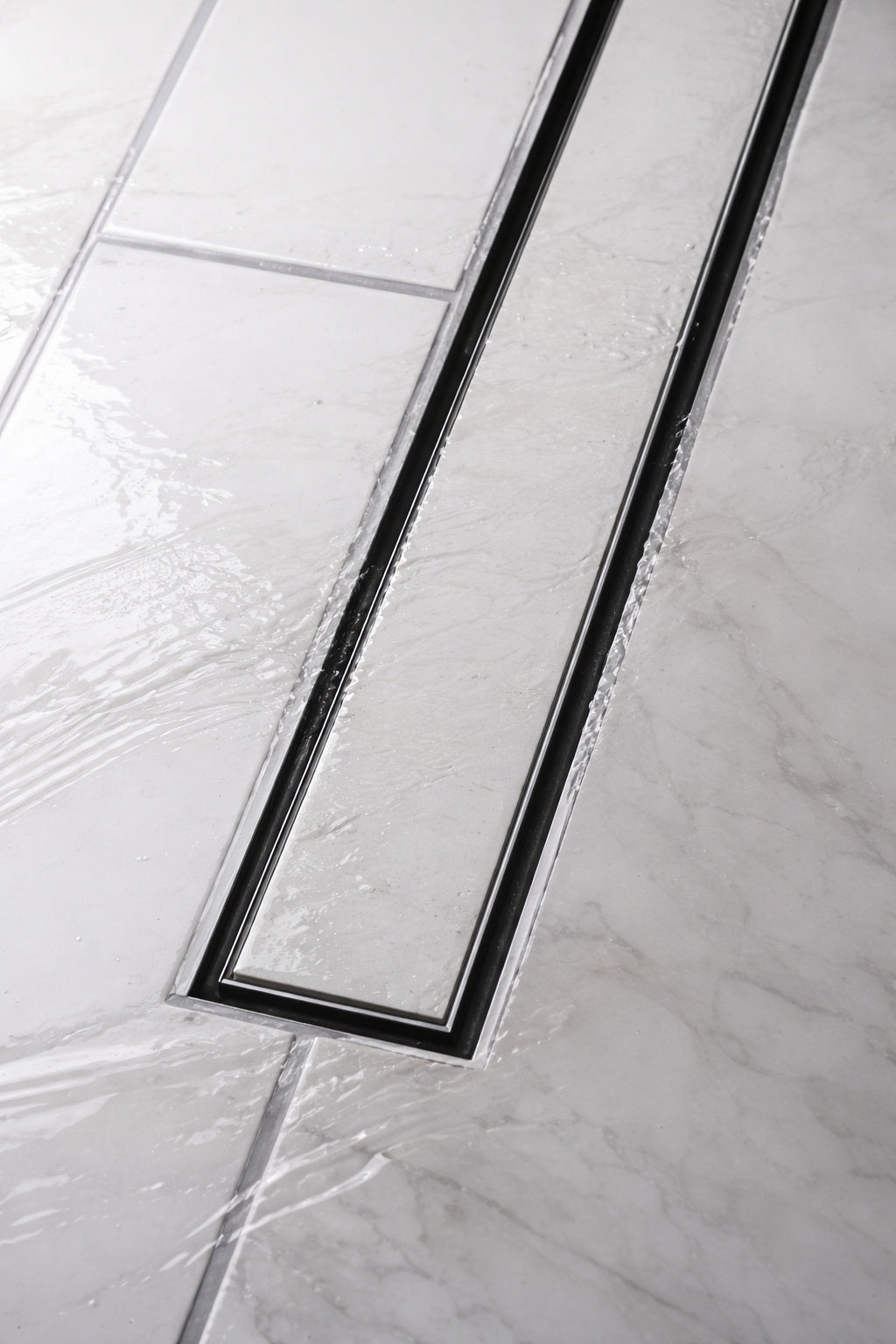 Oatey Designline 24 in Stainless Steel Linear Shower Drain with Tile In Pattern Drain Cover