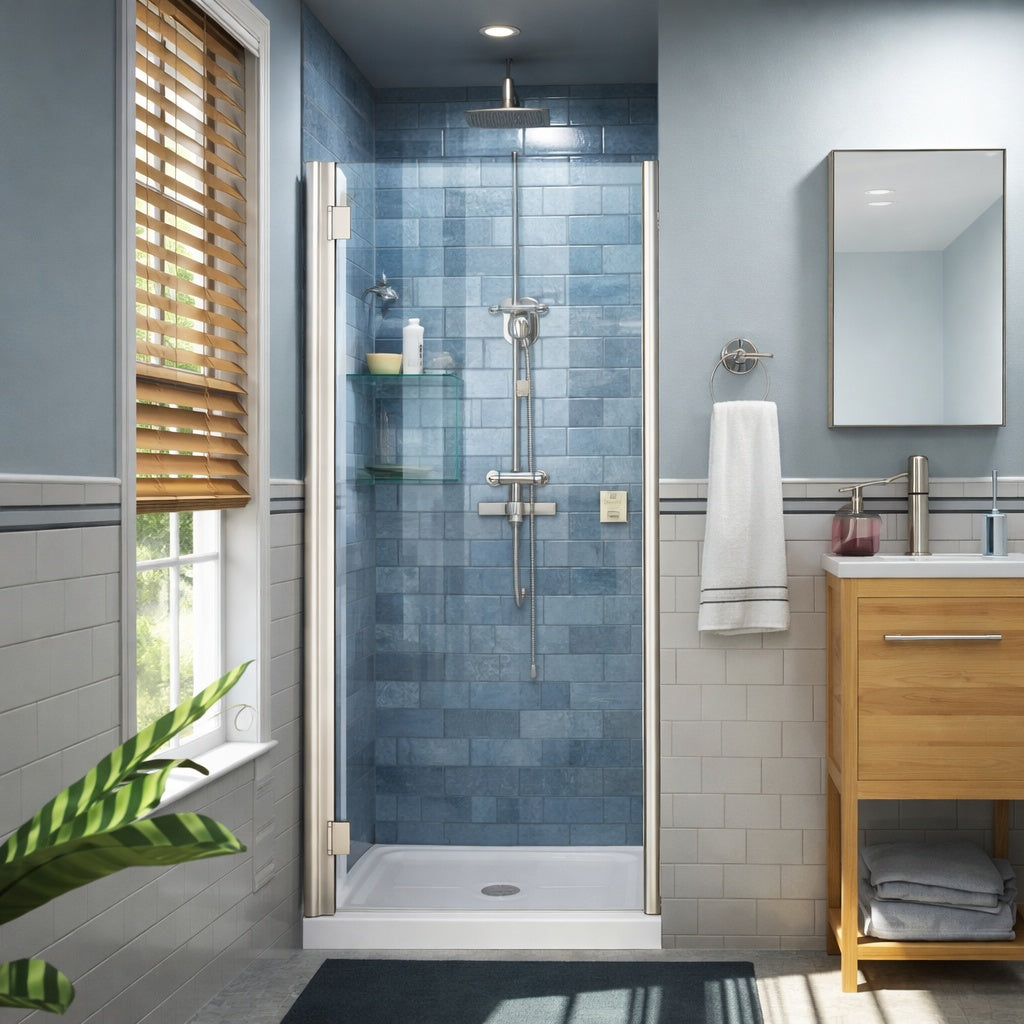 DreamLine SlimLine 42 in x 36 in Single Threshold Alcove Shower Pan Base in White with Center Drain