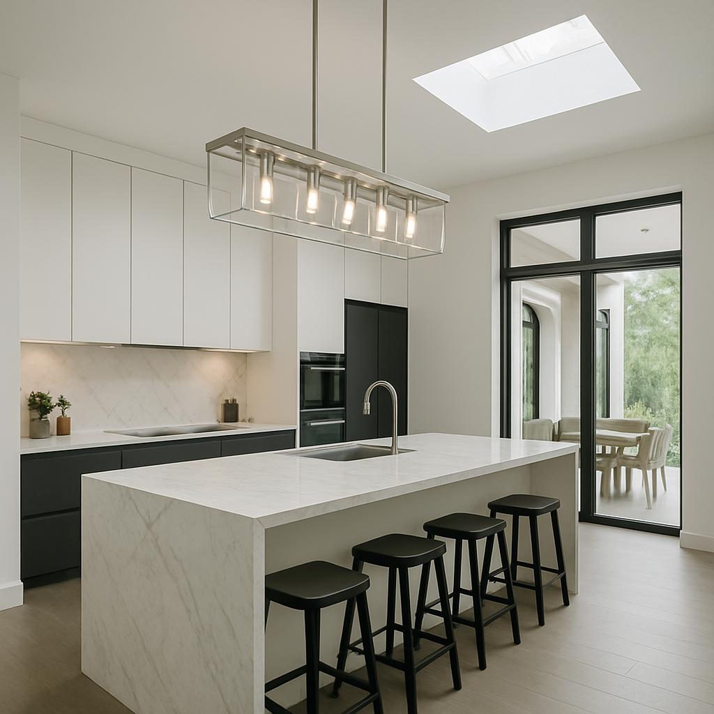 Progress Lighting Glayse Collection 36 3 4 in 5 Light Brushed Nickel Clear Glass Modern Luxury Linear Chandelier Dining Light P400116 009/304193689 785247217373 Progress Lighting