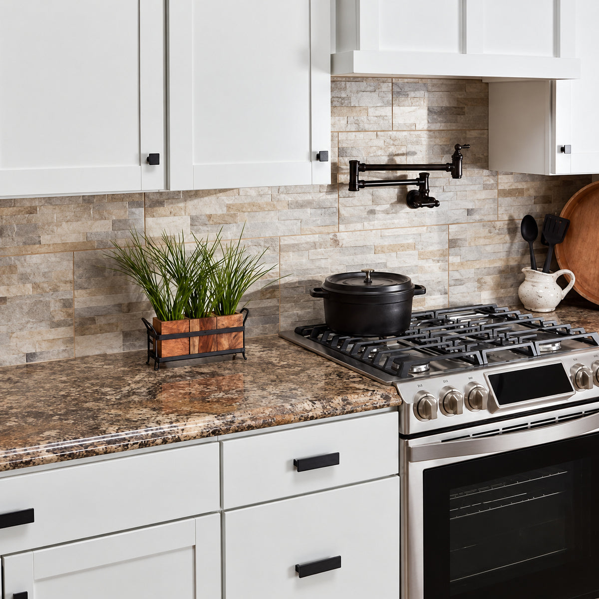 Hampton Bay 4 ft Straight Laminate Countertop All Inclusive Kit in Winter Carnival with Full Wrap Ogee Edge and Loose Backsplash