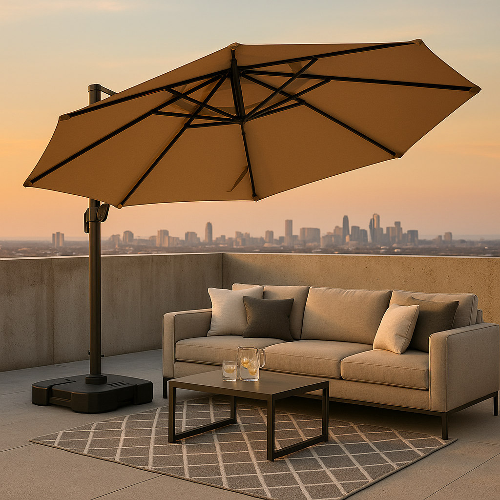 Noble House Durango 9 1 2 ft Cantilever Patio Umbrella in Taupe 7307/304690091 842369178989 Noble House