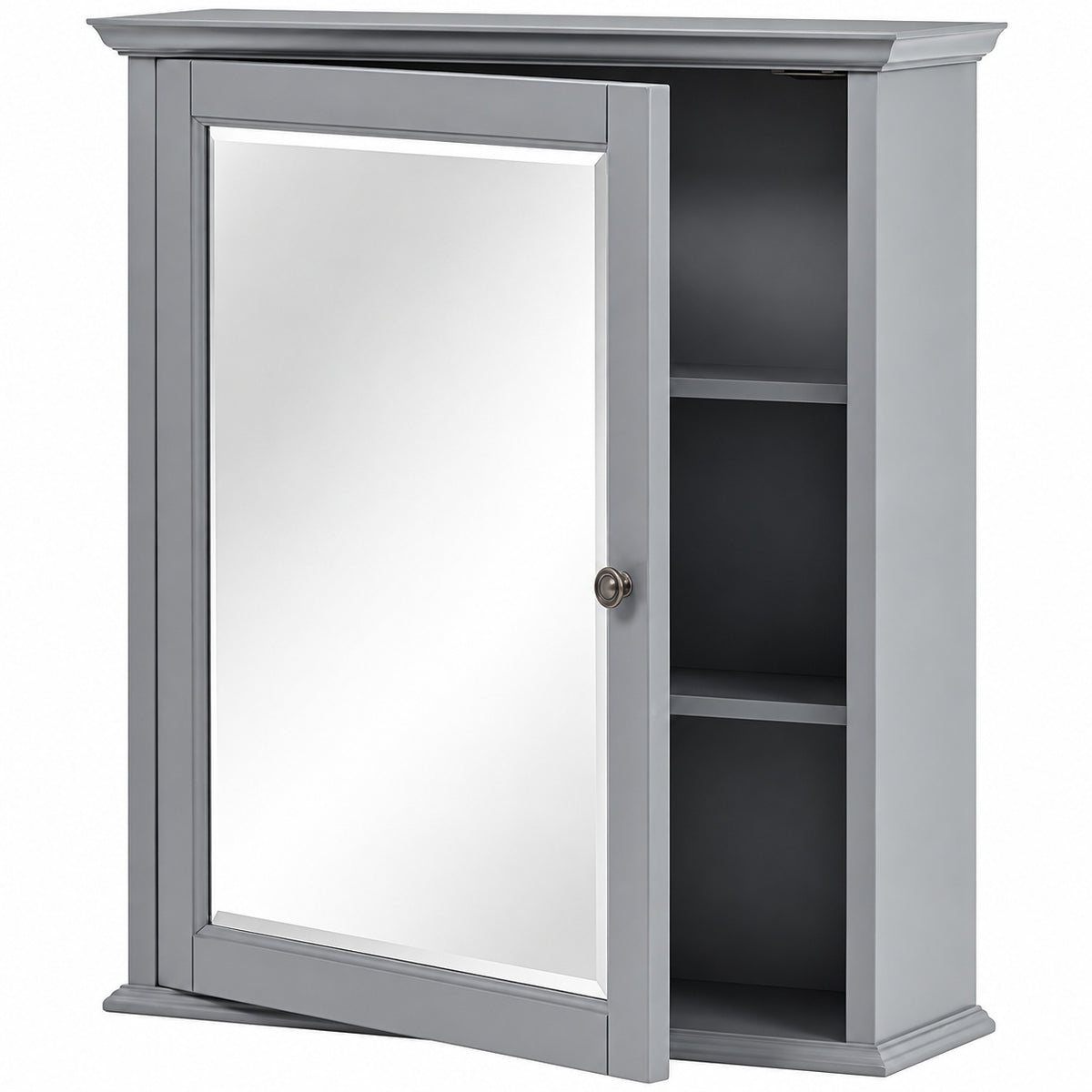 Home Decorators Collection Hamilton 23 75 in W x 27 in H Rectangular Wood Framed Wall Bathroom Vanity Mirror in Silver Aluminum 0567500270