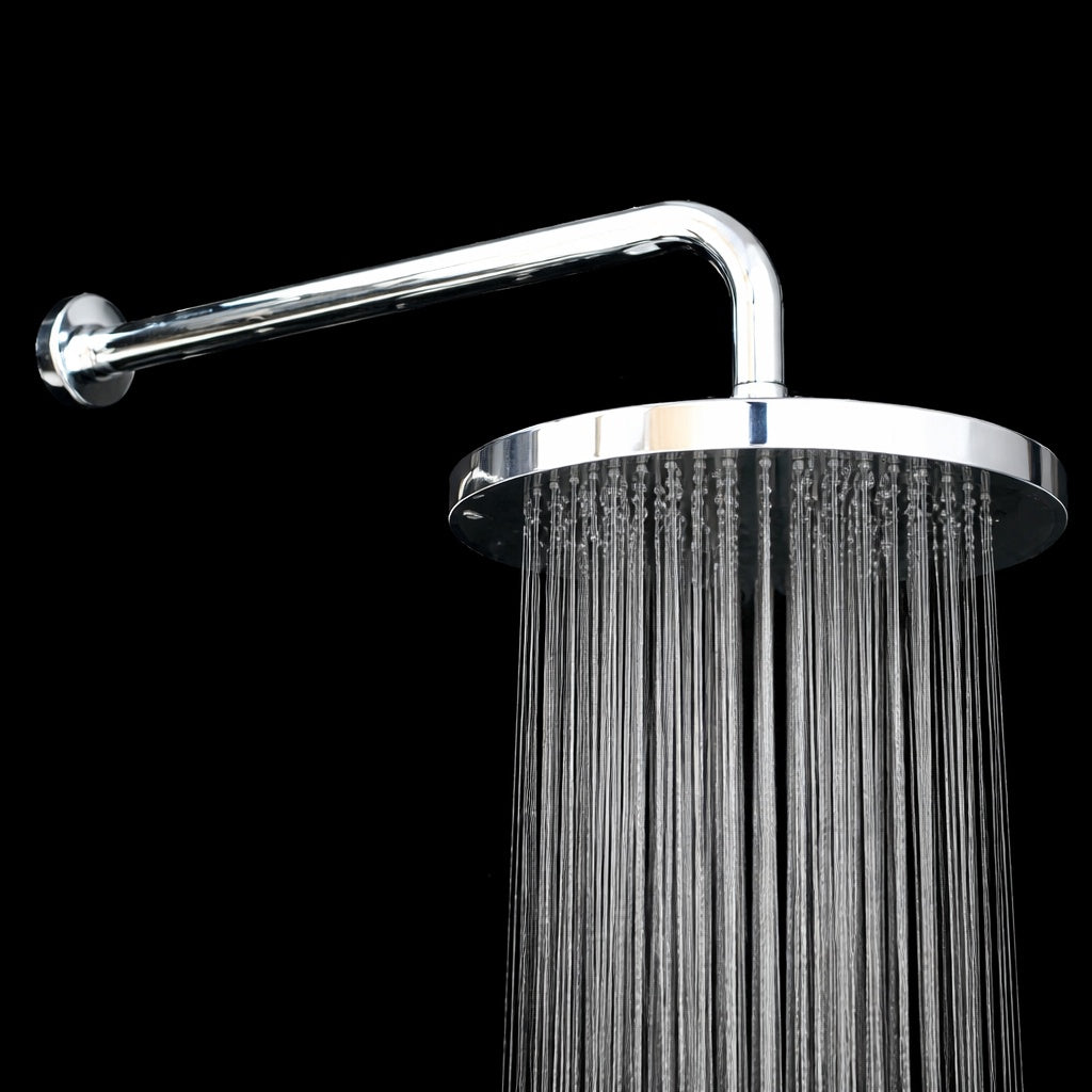 MODONA 1 Spray 10 in Single Wall Mount Waterfall Fixed Rain Shower Head in Polished Chrome AC25SH82 A