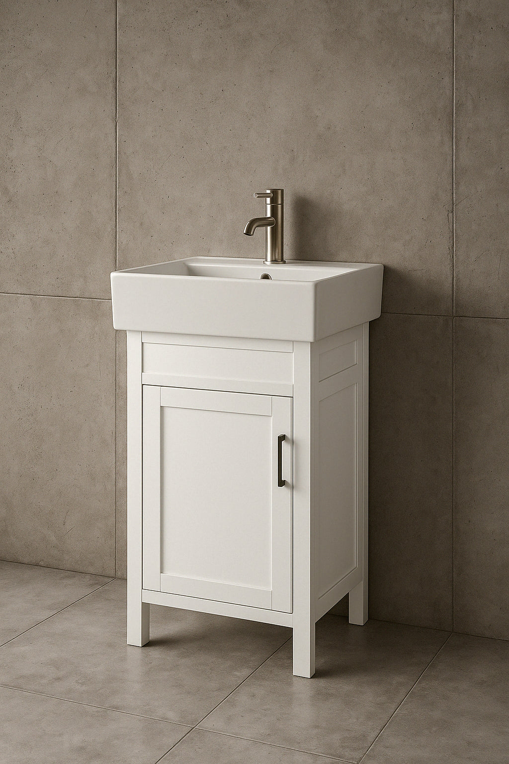 Arvesen 18 in. W x 12 in. D x 34 in. H Single Sink Bath Vanity in White with White Ceramic Top 828796020909 Home Decorators Collection