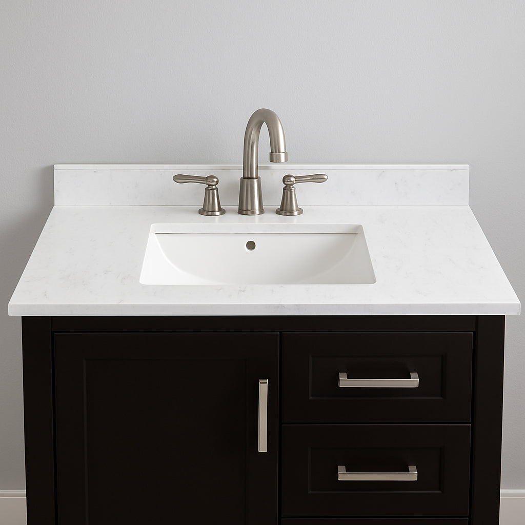 Home Decorators Collection 49 in. W x 22 in. D Engineered Stone Composite White Rectangular Single Sink Vanity Top in Pulsar