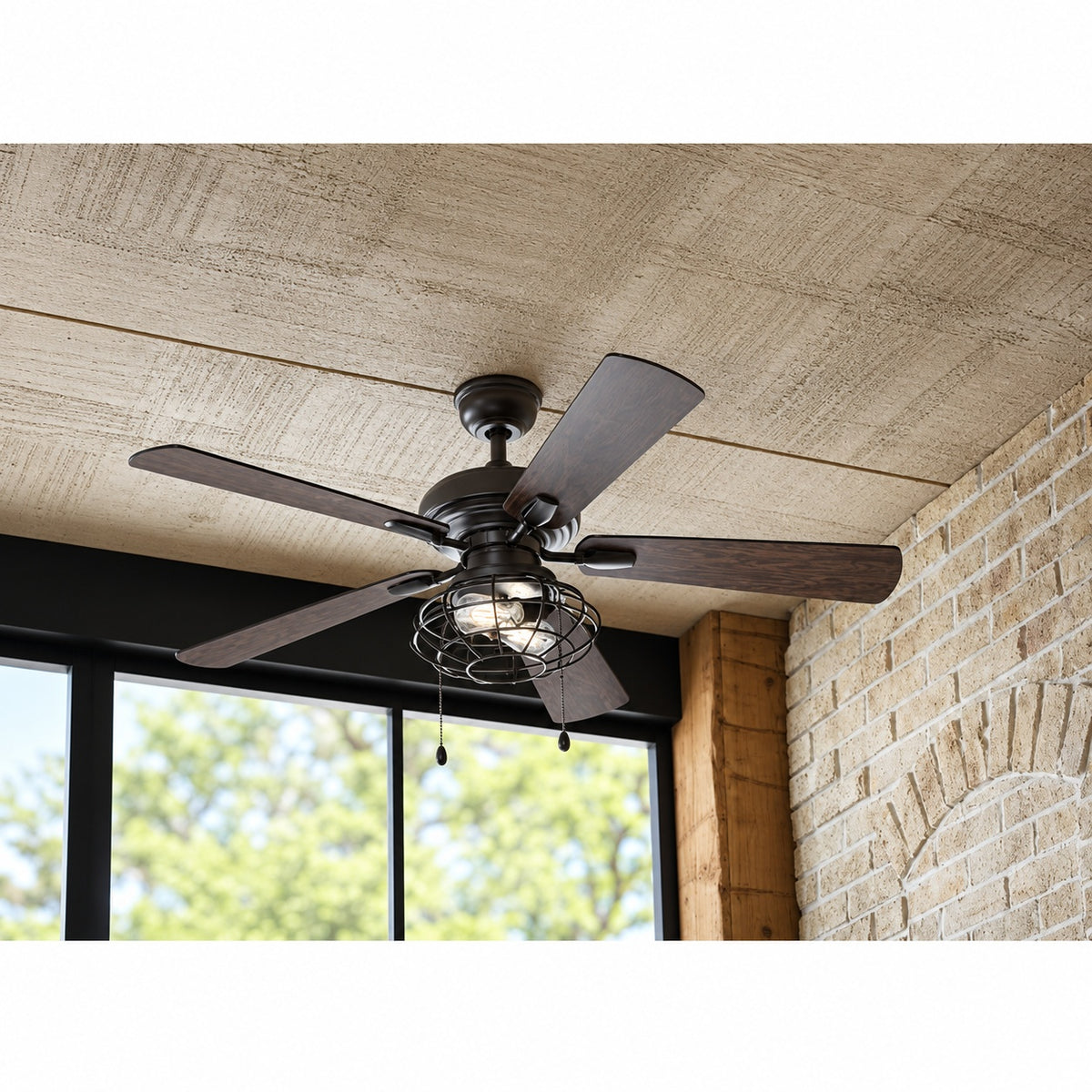 Home Decorators Collection Ellard 52 in LED Indoor Matte Black Ceiling Fan with Light