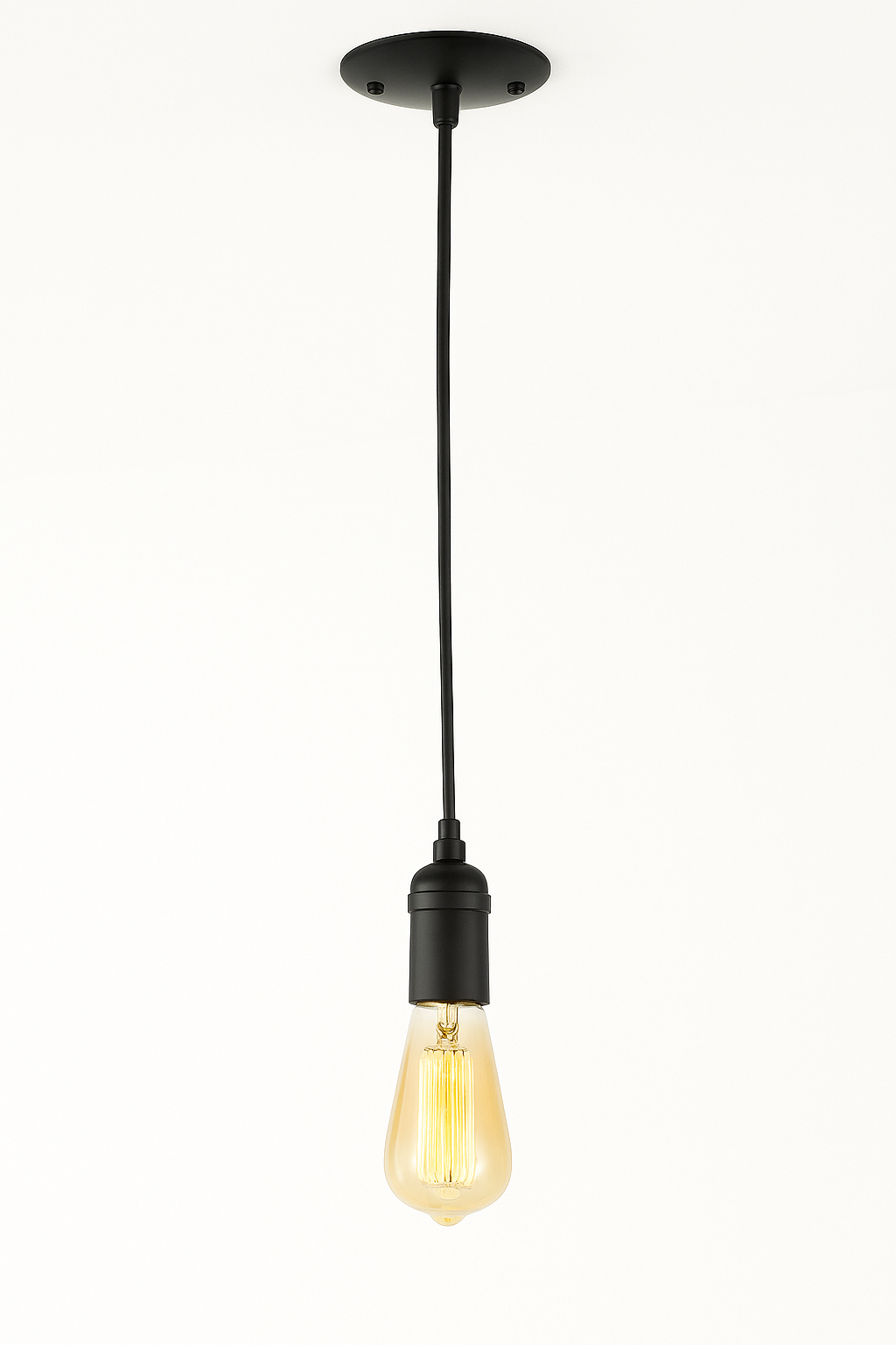 Globe Electric 1-Light Vintage Edison Matte Black Mini Pendant
