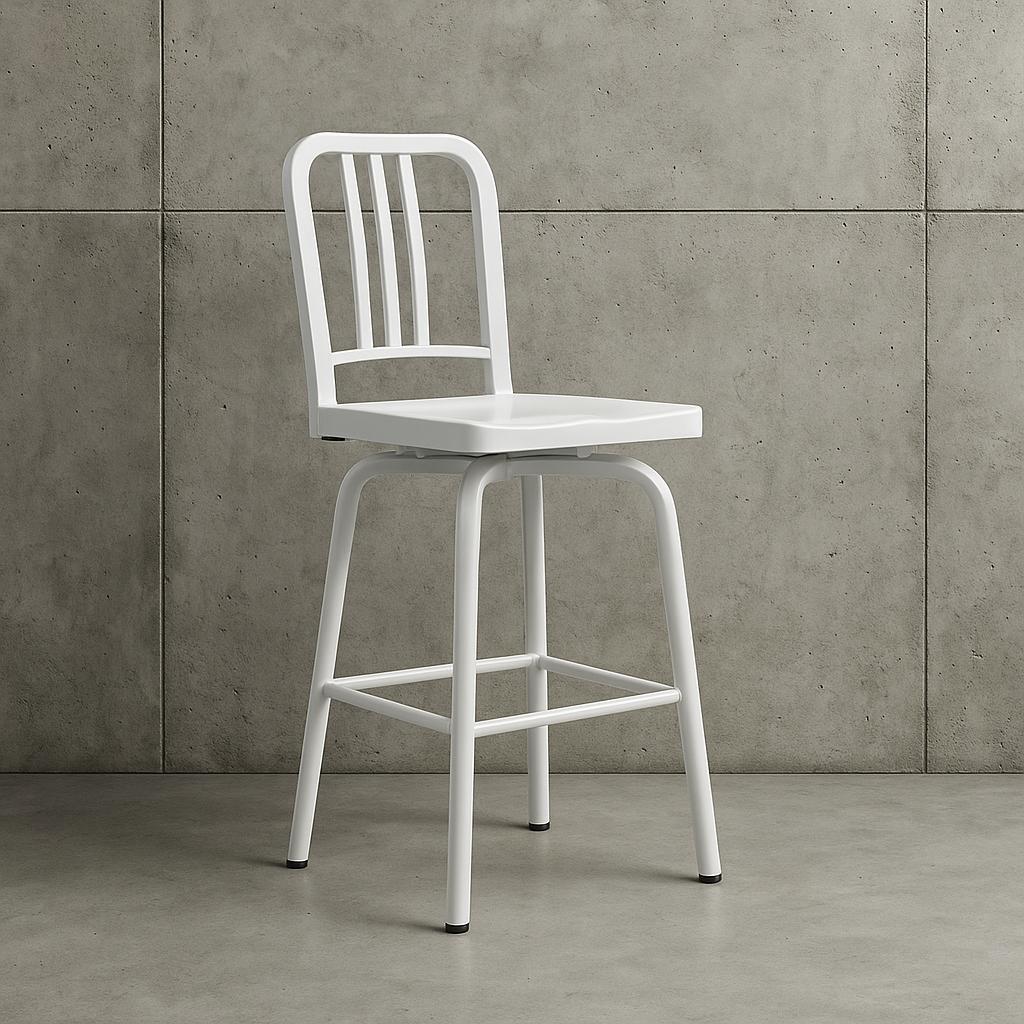 StyleWell Kipling White Metal Swivel Counter Stool with Back 