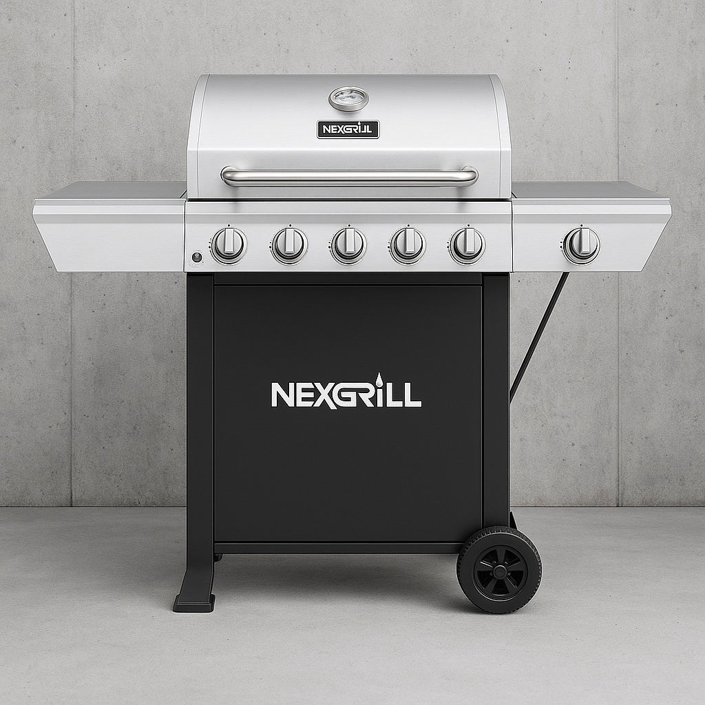 5 Burner Propane Gas Grill in Stainless Steel with Side Burner and Condiment Rack 720 0888S