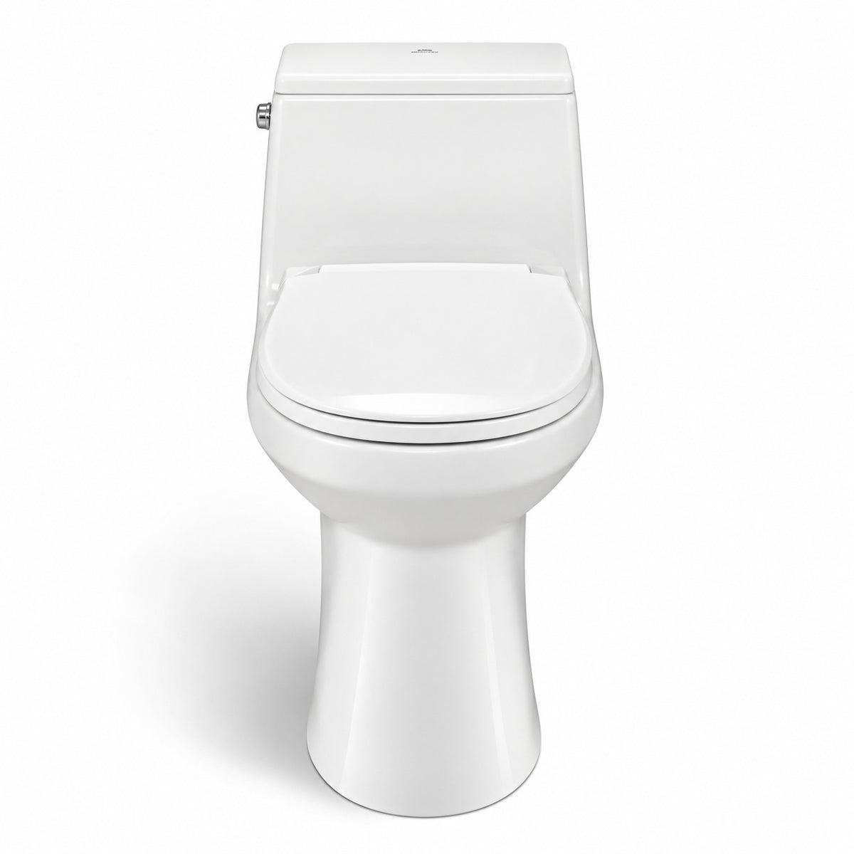 Glacier Bay McClure 12 in Rough In One Piece 1 28 GPF Single Flush Round Toilet in White Seat Included N2420R SF