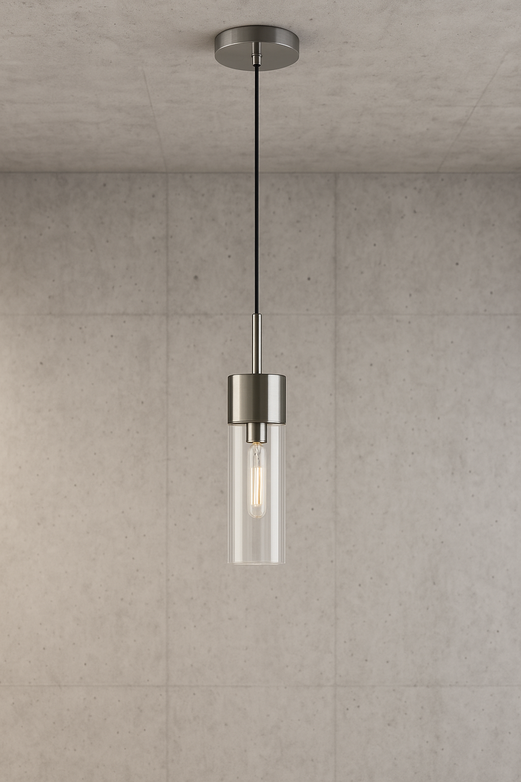 Meyer&Cross Lance Polished Nickel Metal and Glass Pendant