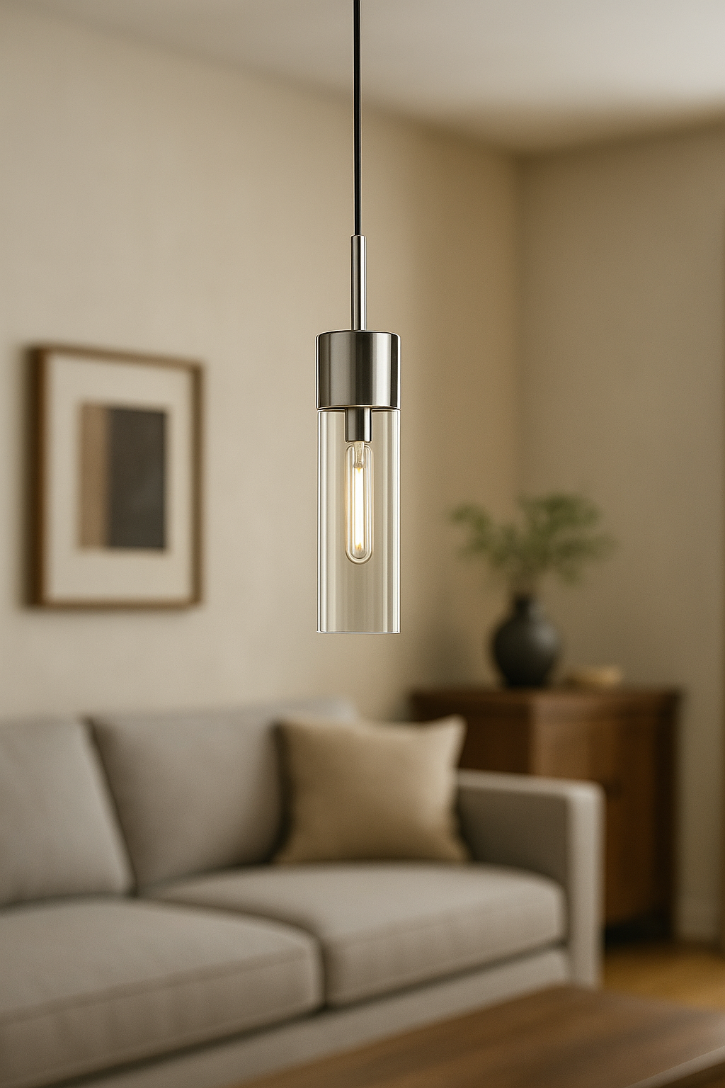 Meyer&Cross Lance Polished Nickel Metal and Glass Pendant