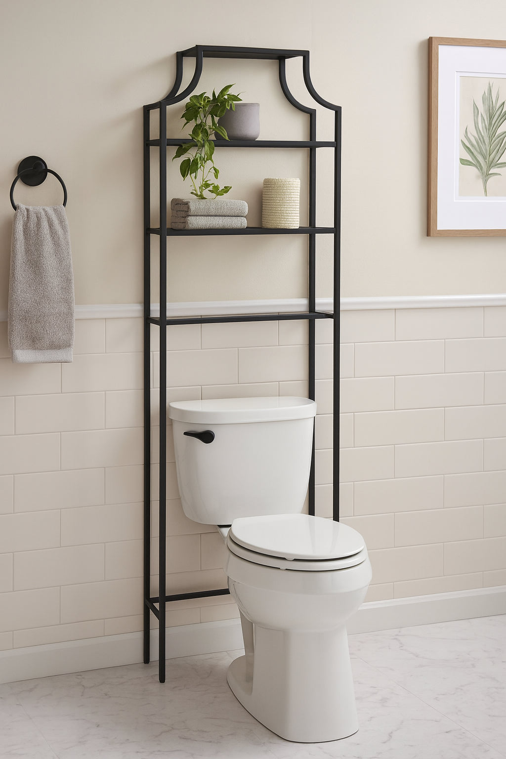 CROSLEY FURNITURE Aimee 27.25 in. W x 73 in. H x 11 in. D Bronze Over-the-Toilet Storage