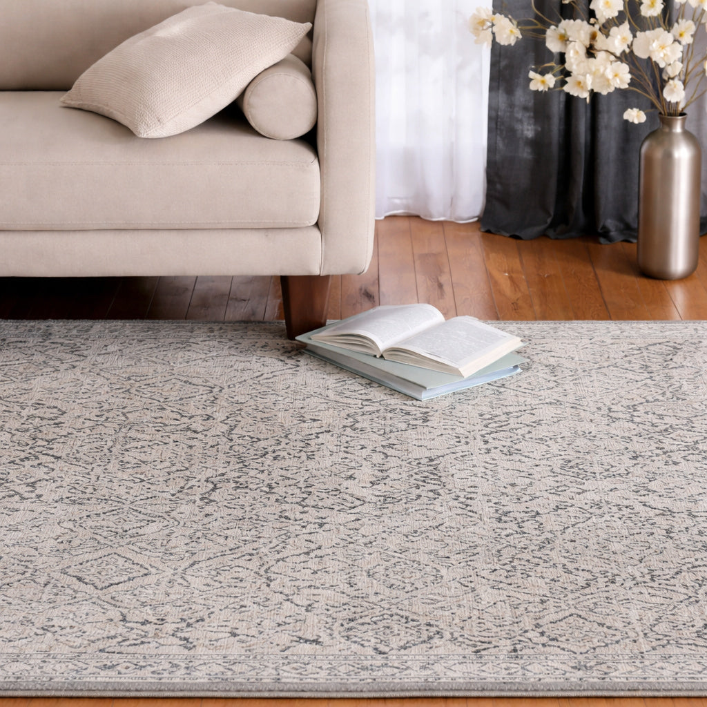 Home Decorators Collection Skyline Gray 5 Ft X 7 Ft Floral Area Rug