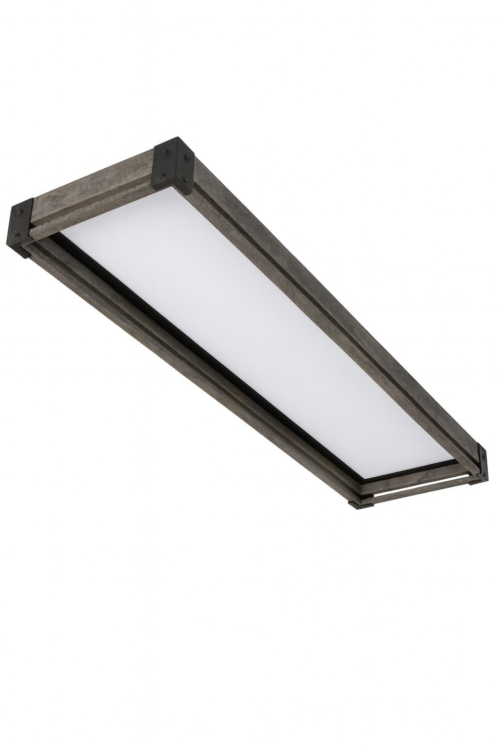 Commercial Electric Sebastian 48 in. x 13 in. Farmhouse Gray with Black CCT Selectable LED Flush Mount Ceiling Light 4000 Dimmable Lumens