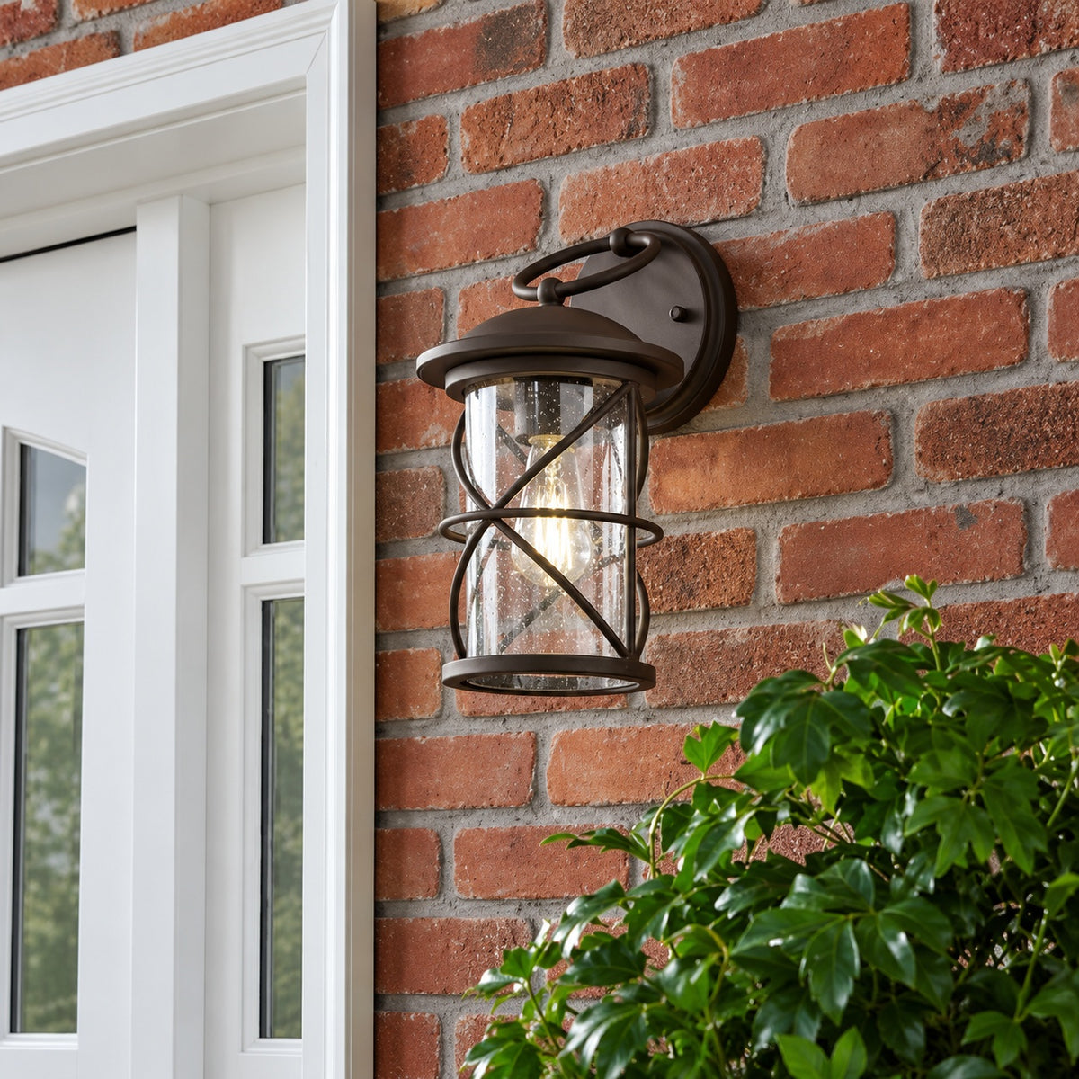 Hampton Bay Wakefield 13 5 in 1 Light Hardwired Bronze Outdoor Wall Light Lantern Sconce with No Bulb Included WB1097 OWL