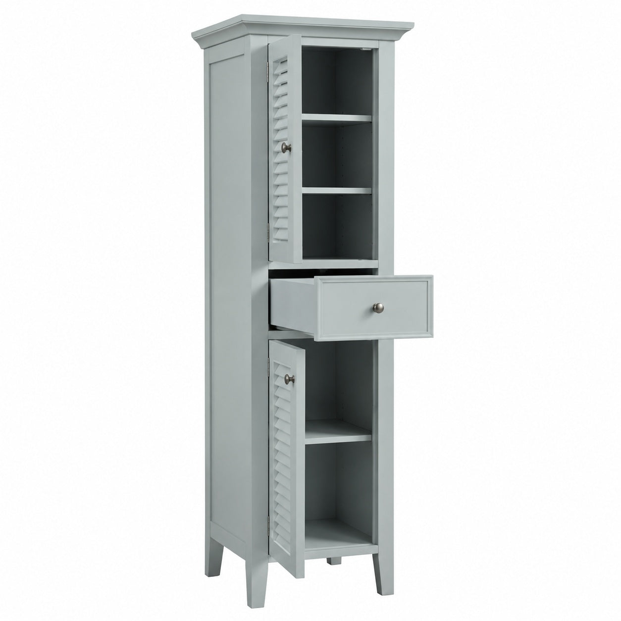 Home Decorators Collection Fallworth 22 in W x 18 in D x 65 in H Green Freestanding Linen Cabinet