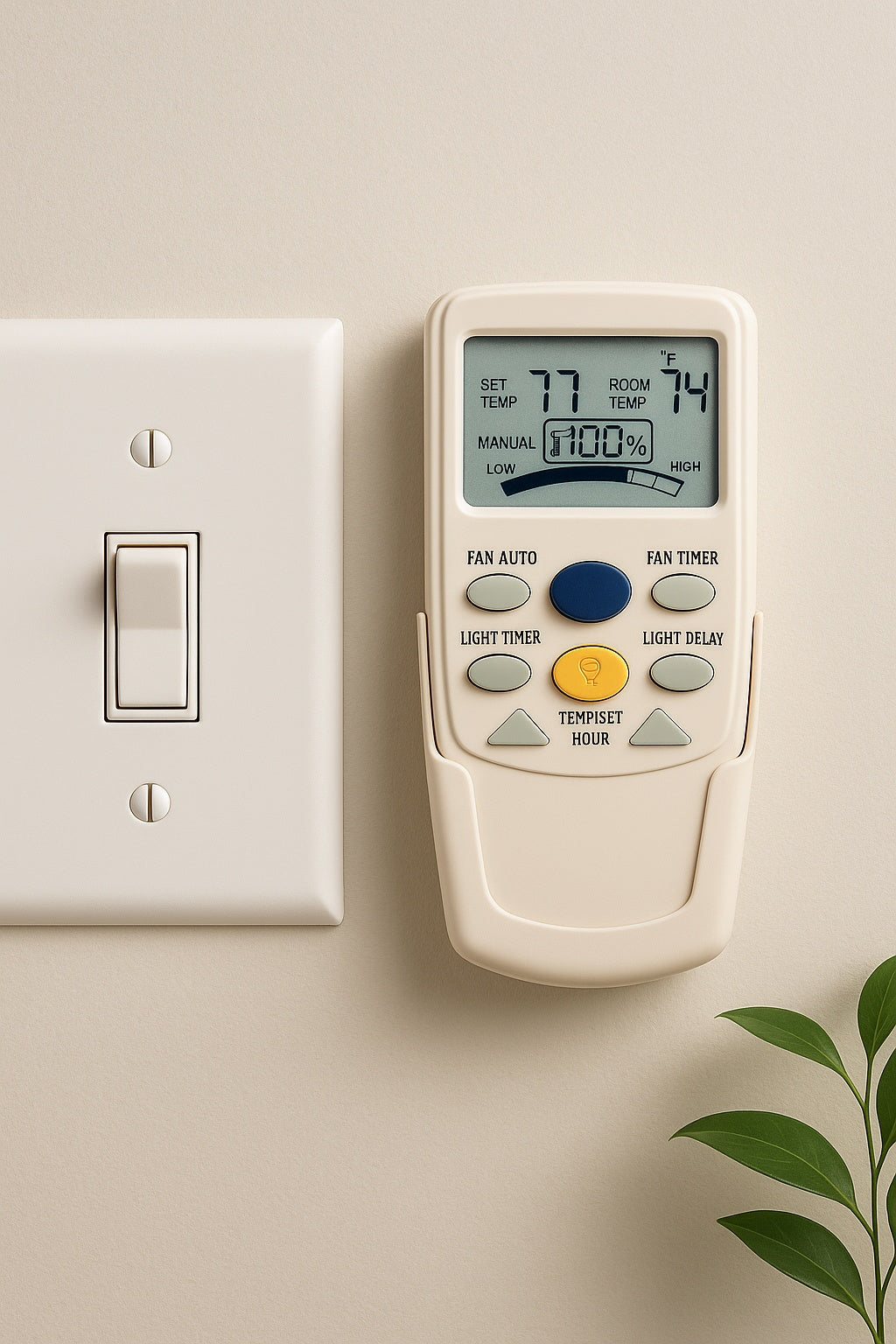 3 Speed Universal Ceiling Fan Thermostatic Remote Control with LCD Display 98001