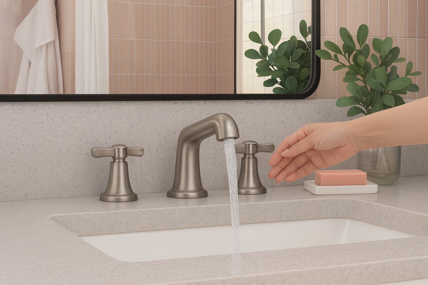 KOHLER Setra 8 in. Widespread 2-Handle Bathroom Faucet in Vibrant Brushed Nickel