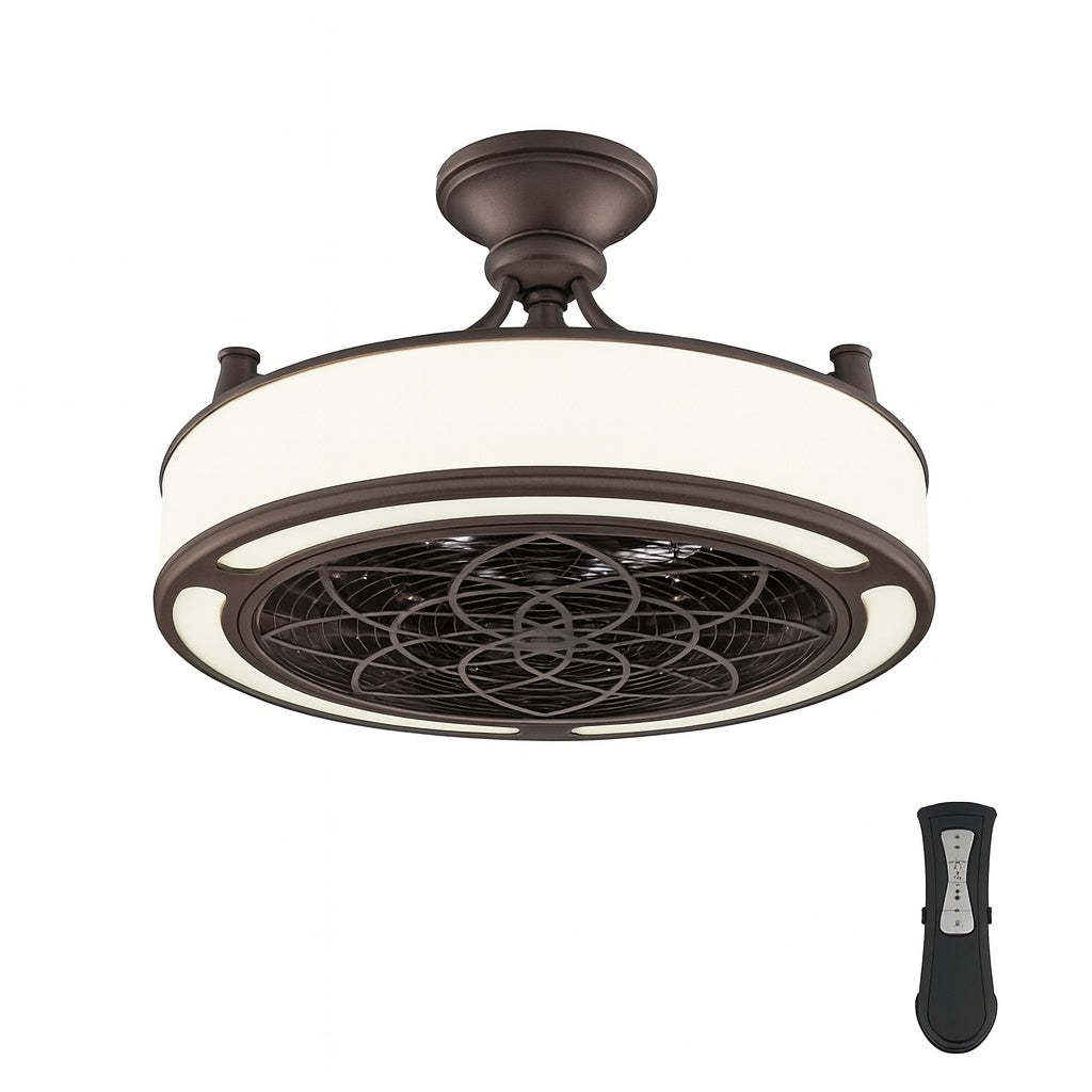 Home Decorators Collection Windara 22 in. LED Indoor/Covered Outdoor Bronze Ceiling Fan