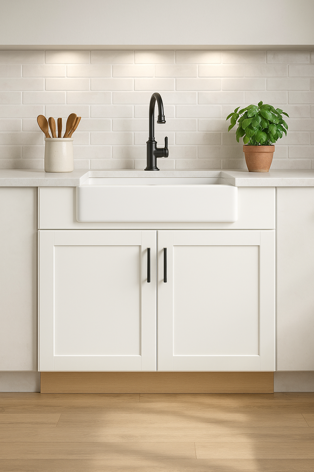 Courtland 36 in. W x 21 in. D x 34.5 in. H Assembled Shaker Sink Base Bath Cabinet in Polar White 671513037915 Hampton Bay