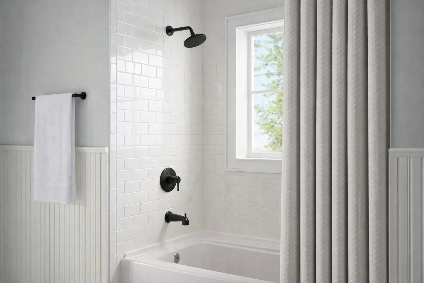 Glacier Bay Dorind Single Handle 1 Spray Tub And Shower Faucet 1 8 Gpm In Matte Black Valve Included
