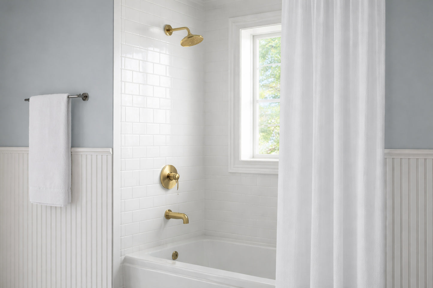 Glacier Bay Dorind Single Handle 1 Spray Tub And Shower Faucet 1 8 Gpm In Matte Gold Valve Included