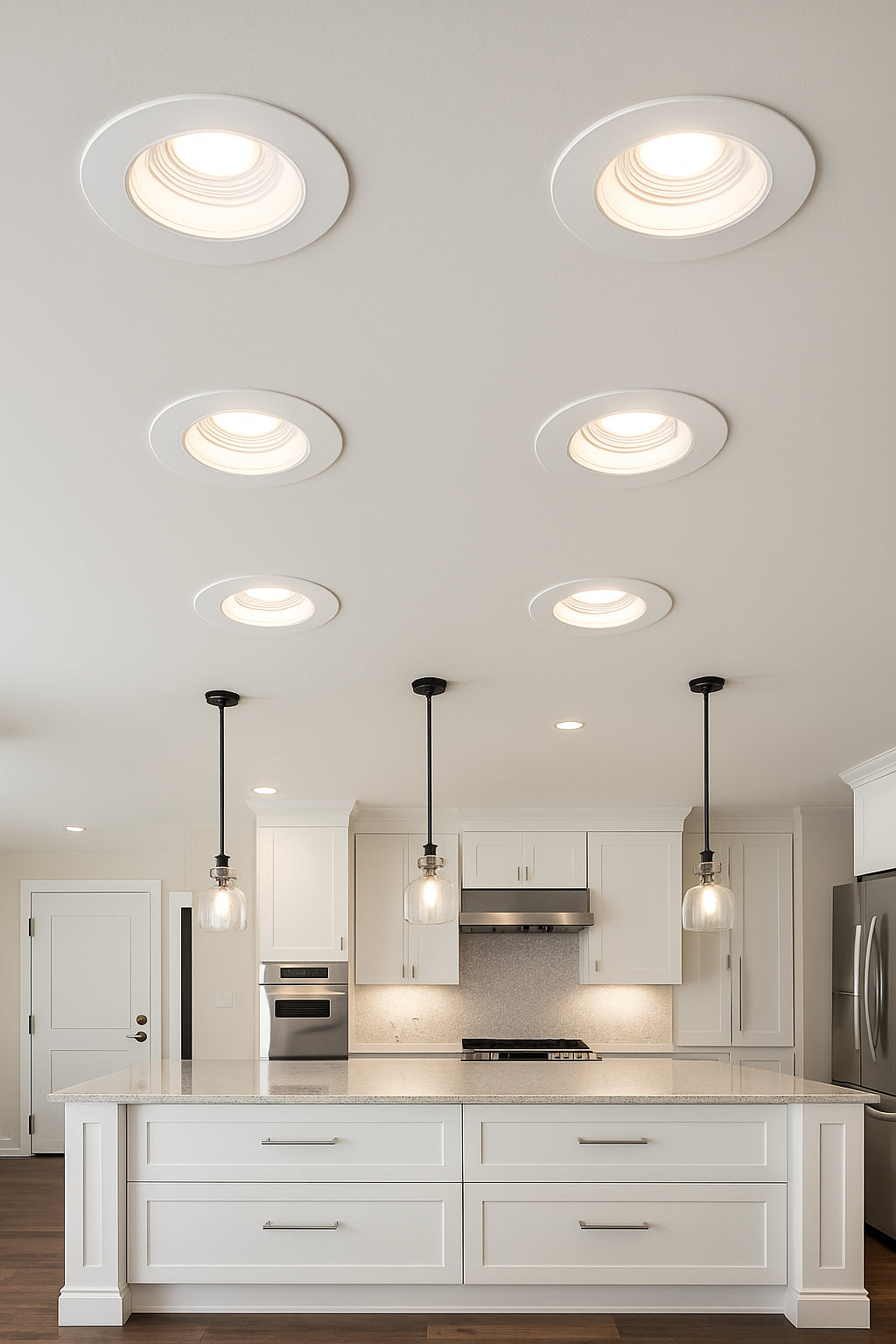 Feit Electric 5/6 in. 1290 Lumens Selectable CCT Dimmable Integrated LED Retrofit Recessed Light Trim Kit, White 6-Pack
