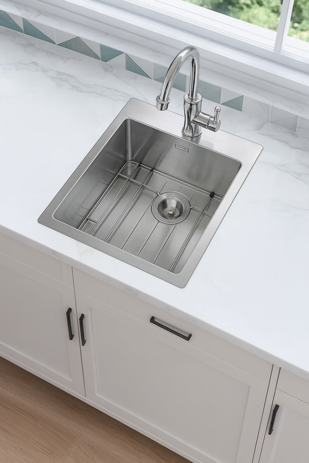 Glacier Bay Professional Zero Radius 17 in Drop In Single Bowl 16 Gauge Stainless Steel Kitchen Sink with Accessories