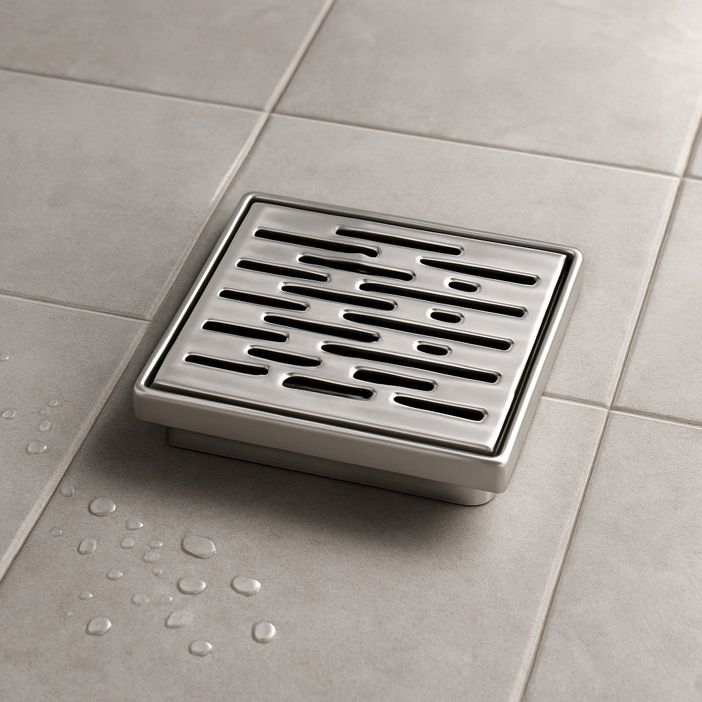 5.25 in. Linear Shower Drain in Brushed Stainless Steel