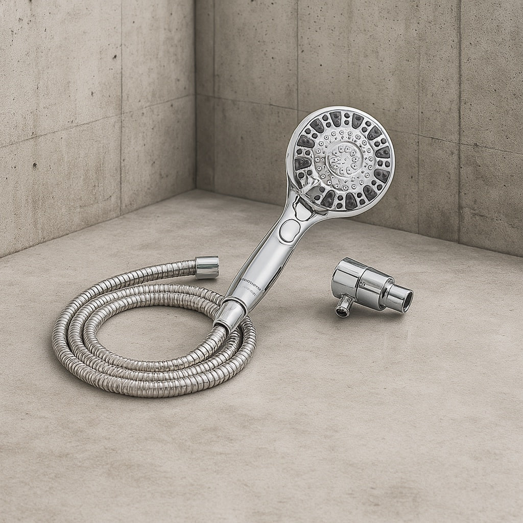 Push Release 6-Spray Wall Mount Handheld Shower Head 1.8 GPM in Chrome