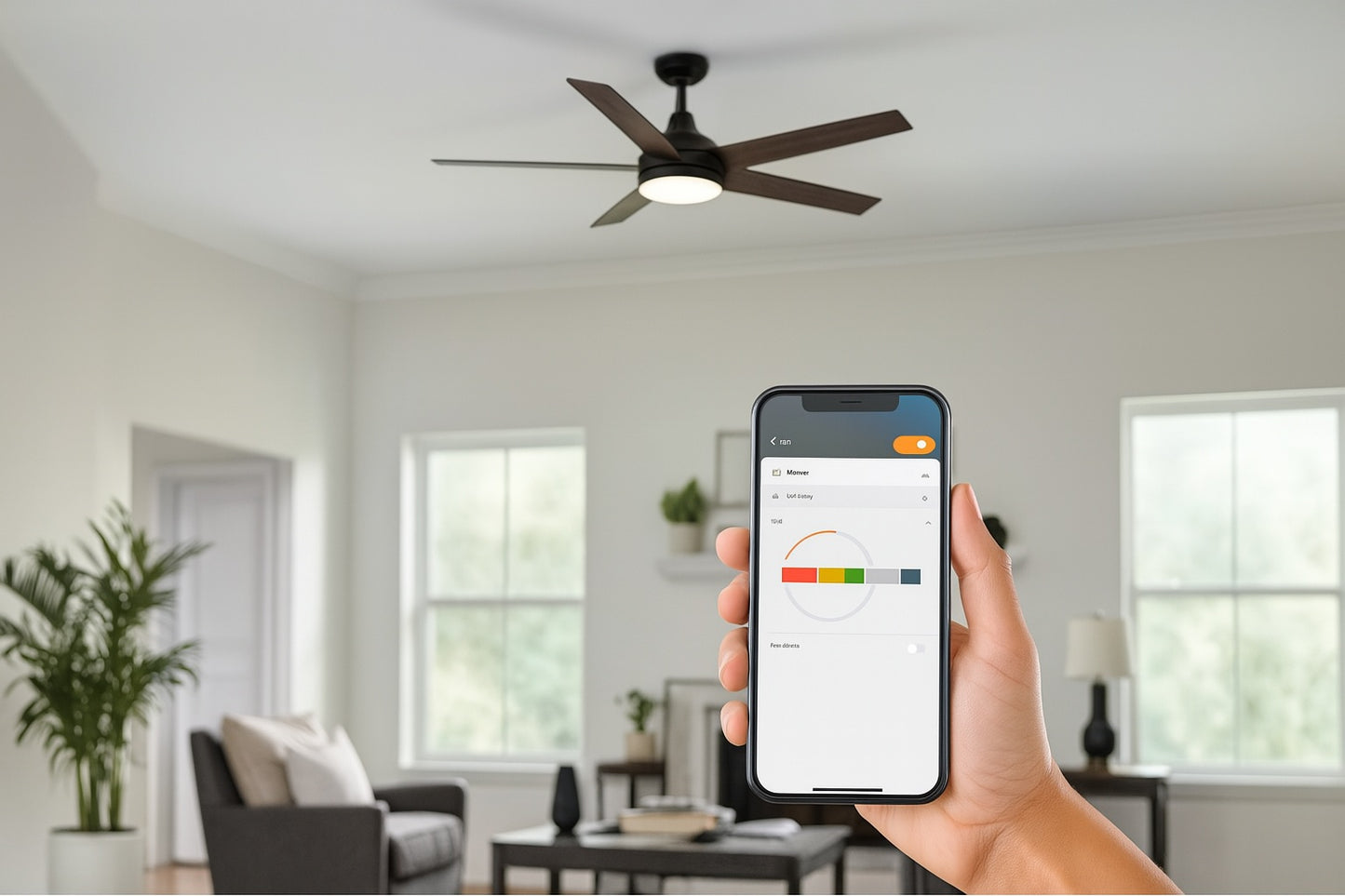 Fanelee 54 in. White Color Changing LED Bronze Smart Ceiling Fan with Light Kit and Remote Powered by Hubspace 52132