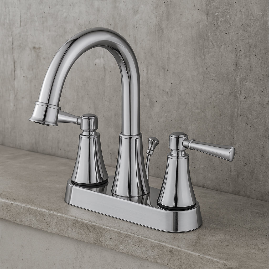 Melina 4 in. Centerset Double Handle High-Arc Bathroom Faucet in Brushed Nickel