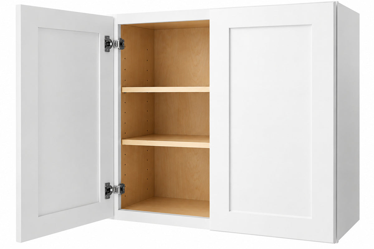 Hampton Bay Avondale 30 in W x 12 in D x 30 in H Ready to Assemble Plywood Shaker Wall Kitchen Cabinet in Alpine White W3030