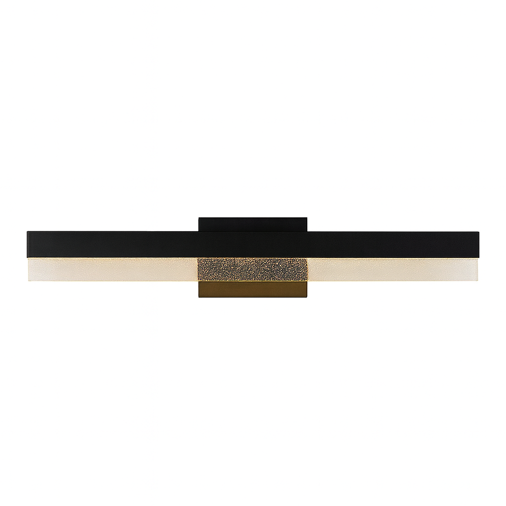 Artika Essence Bubble Bar 27 in. 1 Light Matte Black Modern Integrated LED Vanity Light Bar for Bathroom with Bubble Glass