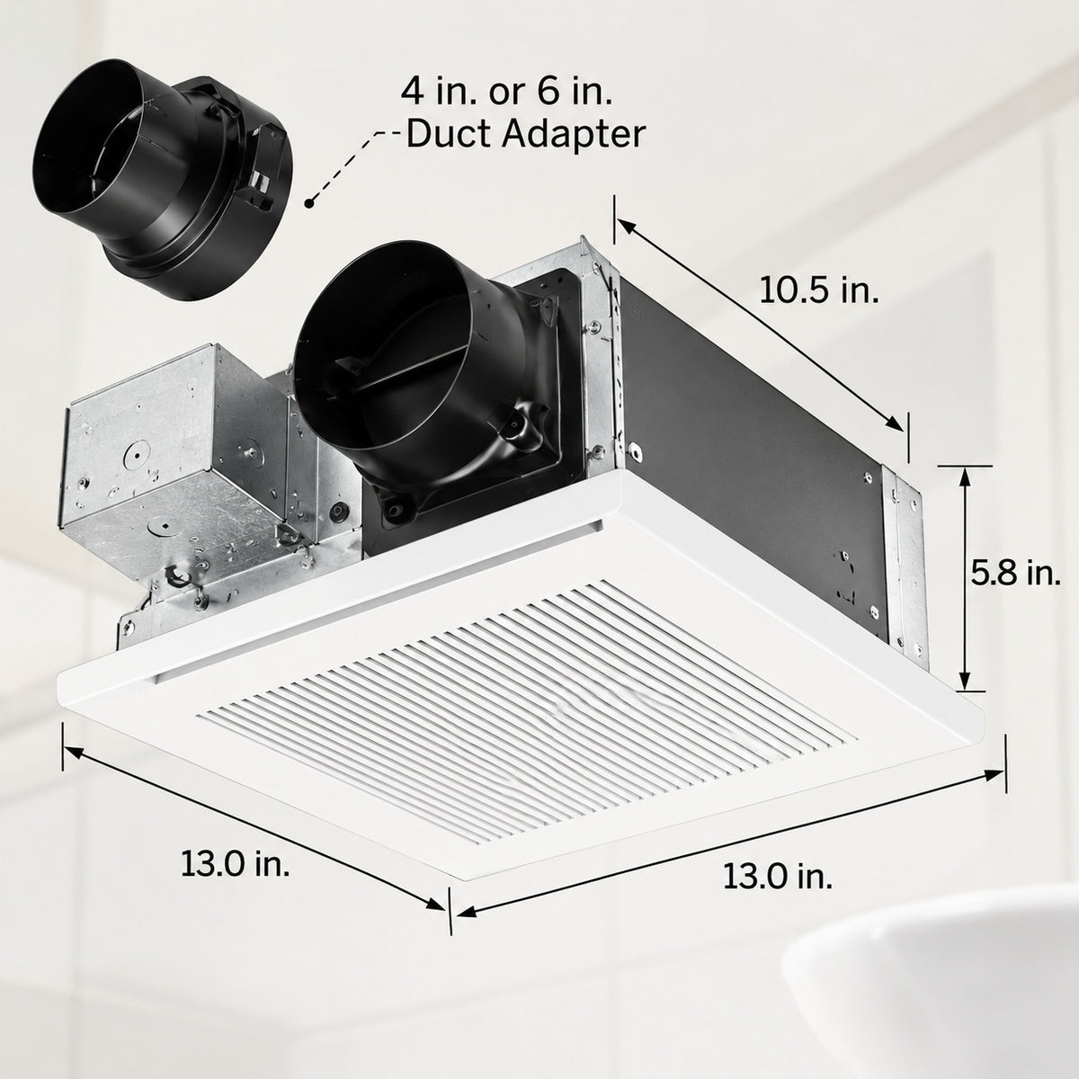 Panasonic WhisperFit DC Pick A Flow 50 80 110 CFM ENERGY STAR Quiet Ceiling Bathroom Exhaust Fan w Flex Z Fast Install Bracket FV 0511VF1