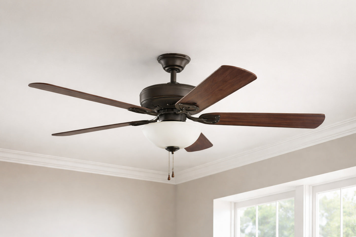 KICHLER Renew Select 52 in Indoor Oil Brushed Bronze Dual Mount Ceiling Fan with LED Bulbs with Pull Chain