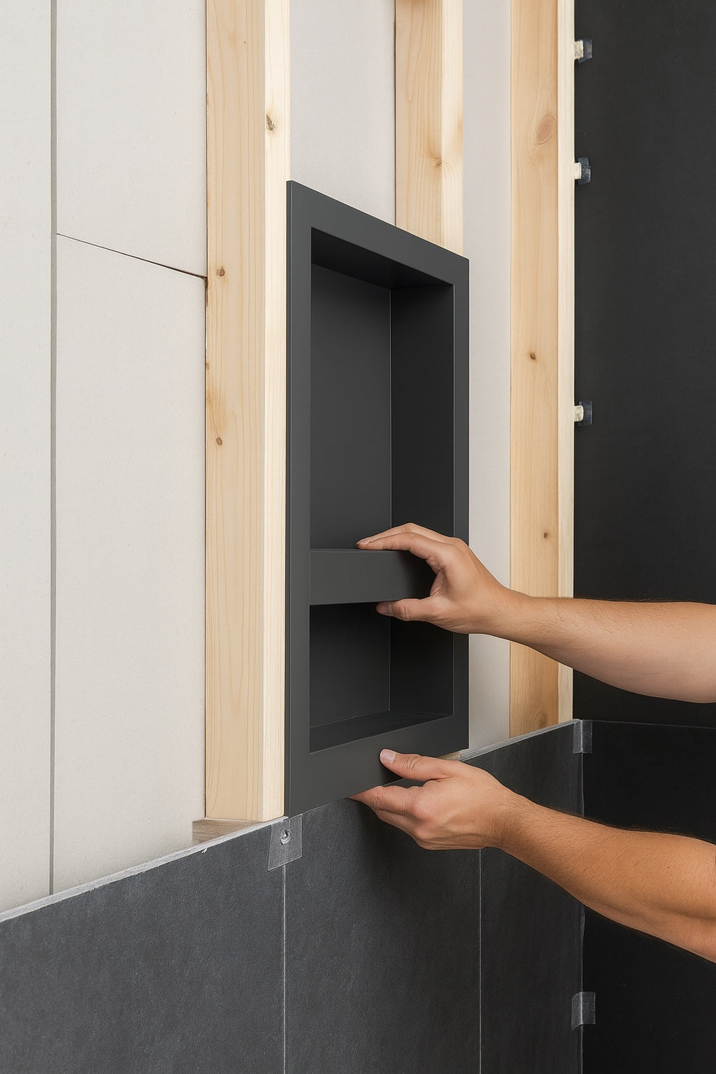 Everbilt Watershield Shower System 13.25 in. x 15.25 in. x 3.5 in. Shower Niche With Adjustable Shelf