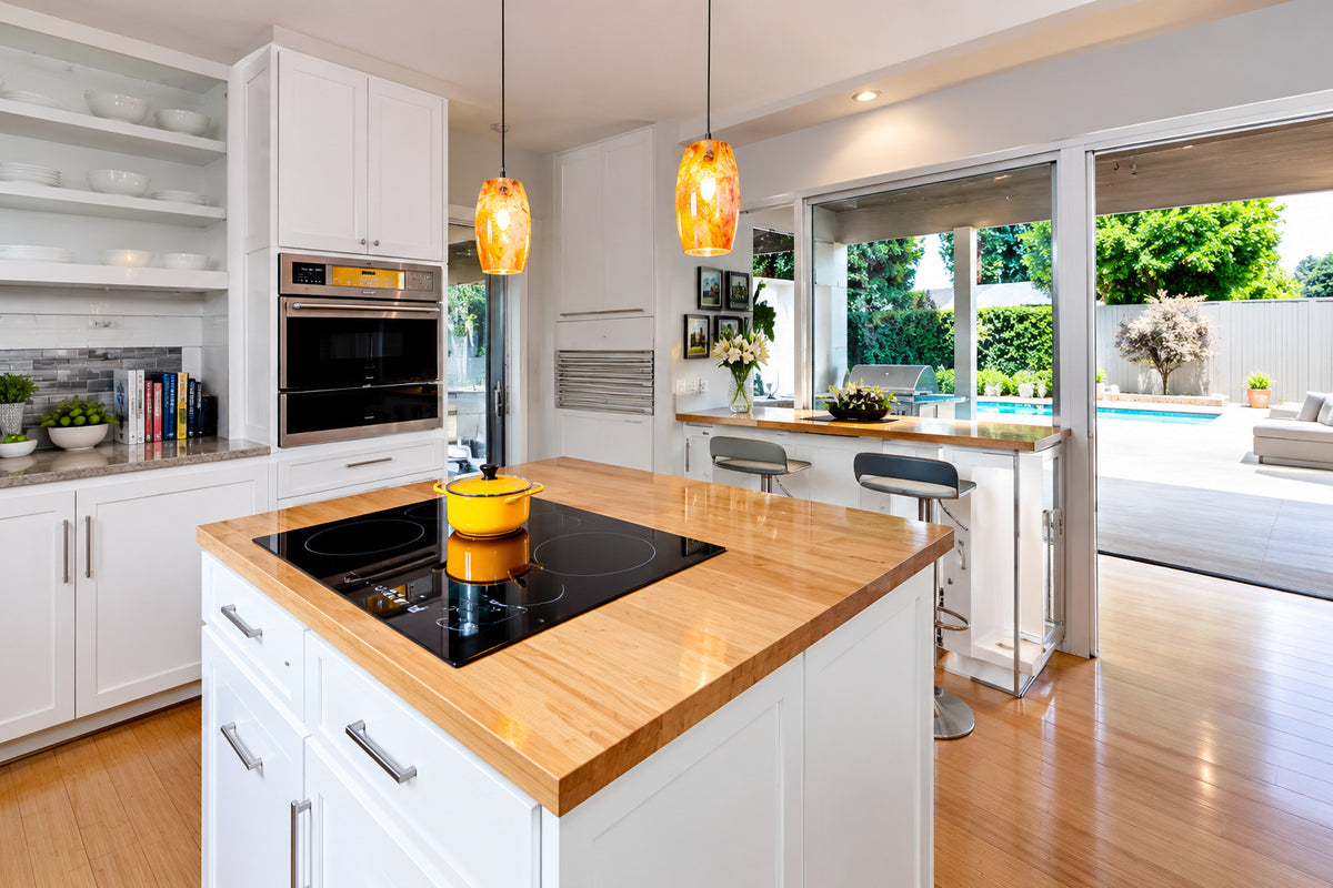 Hampton Bay 5 ft L x 30 in D Finished Engineered Birch Butcher Block Desktop Countertop with Standard Edge PWBRAB387621524